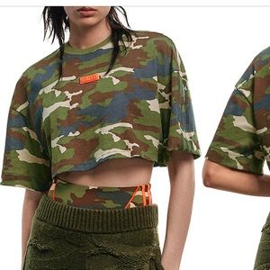 Adidas x Ivy Park Camo Crop Top Tshirt - M